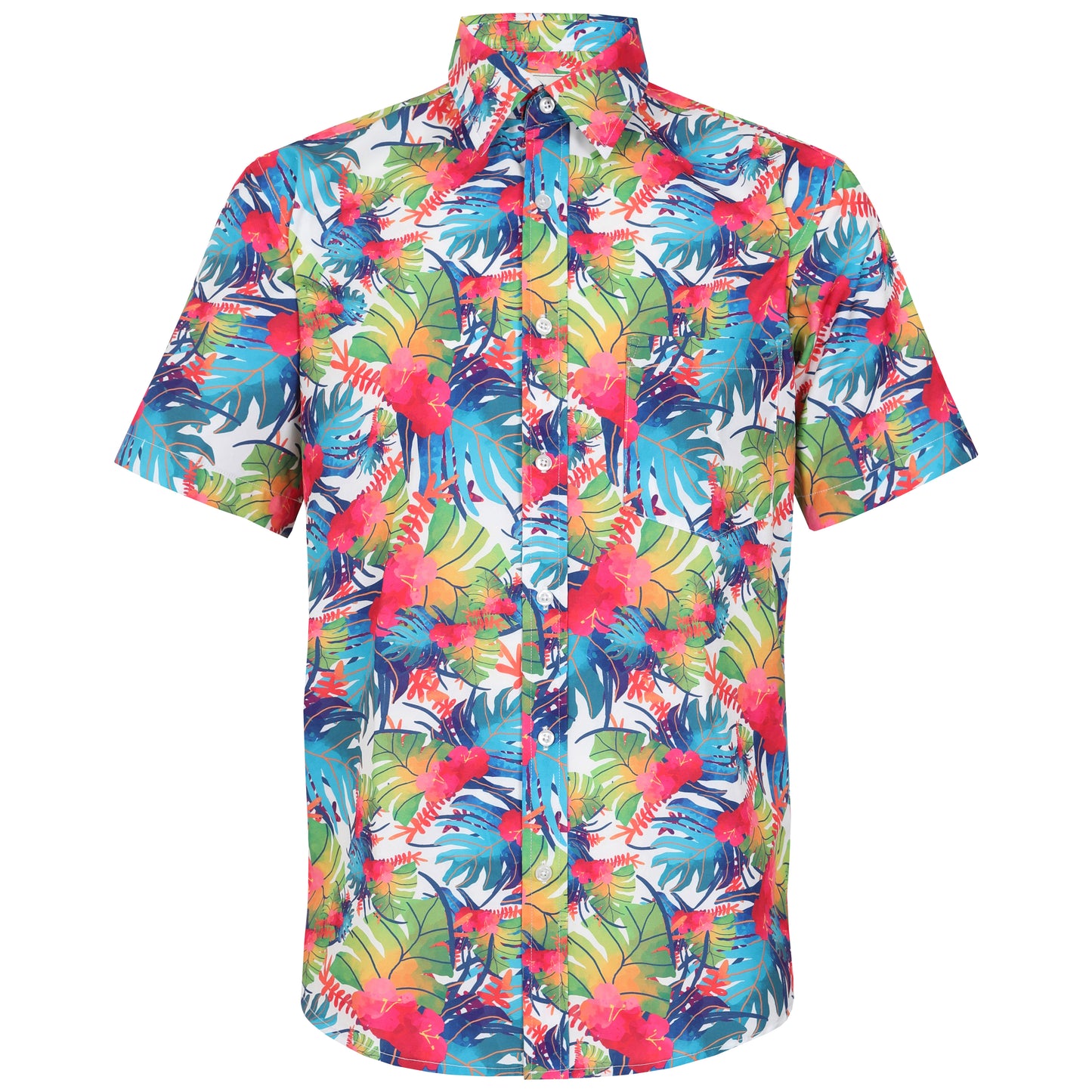 Men's Short Sleeve Hawaiian Shirt - Navy Floral