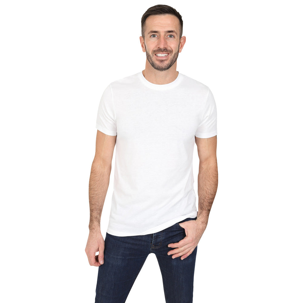 Men's 5 Pack Crew Neck Plain T-Shirt - White