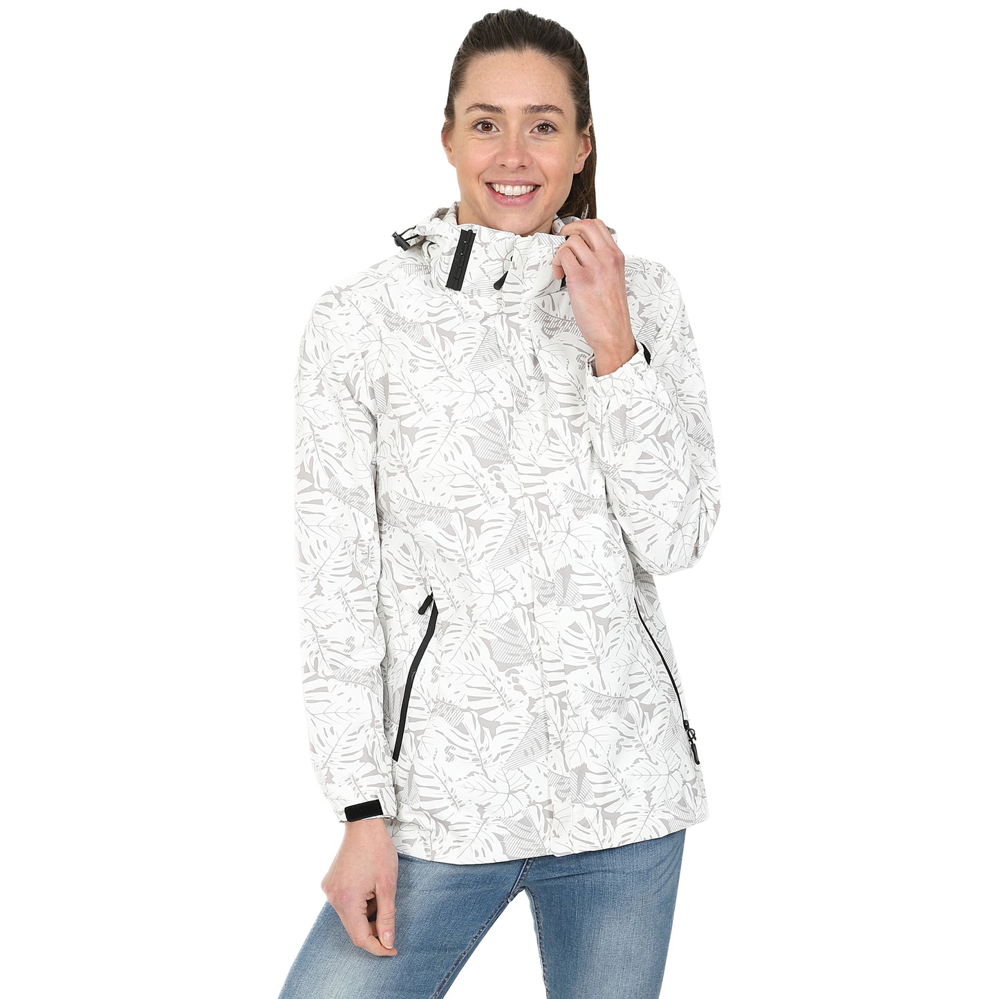 Ladies Printed Rain Jacket - Navy