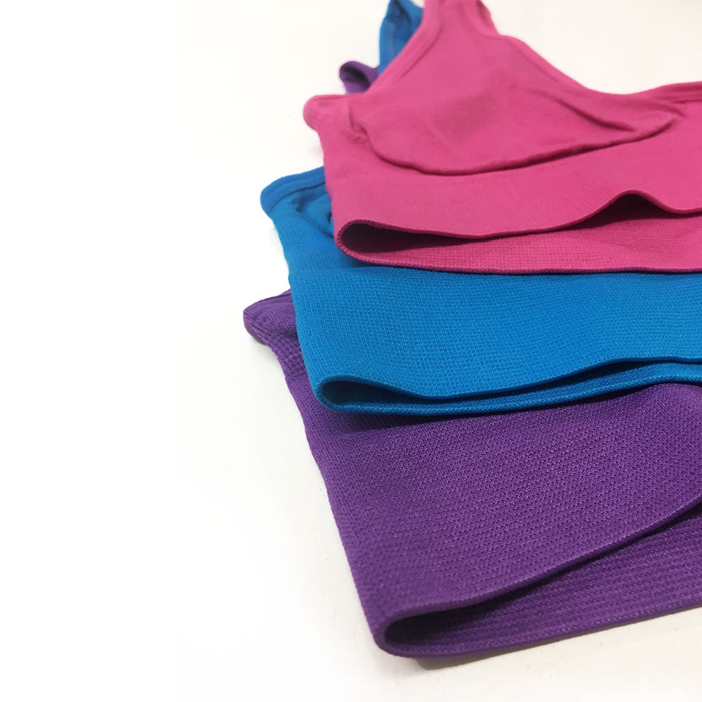 3 Pack Comfort Colour Seamless Bra - Blue, Purple, Ruby - Blu Apparel