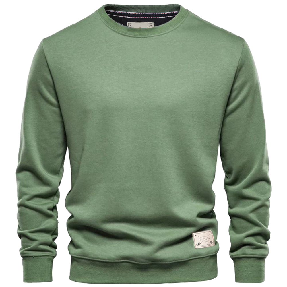Men's Premium Cotton Crew Neck Sweater - Black